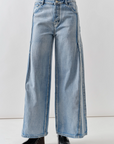Pintucked Wide Denim Pants