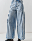 Pintucked Wide Denim Pants
