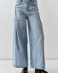 Pintucked Wide Denim Pants