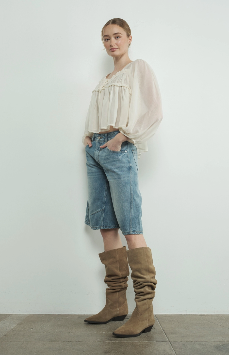 Sheer Light Weight Long Sleeve Blouse