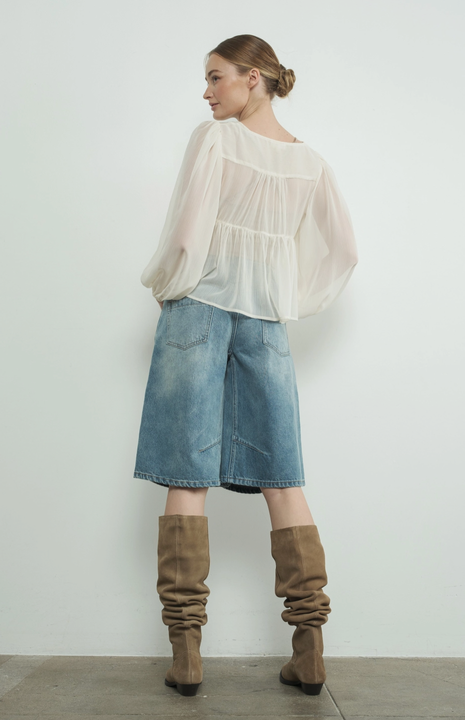 Sheer Light Weight Long Sleeve Blouse