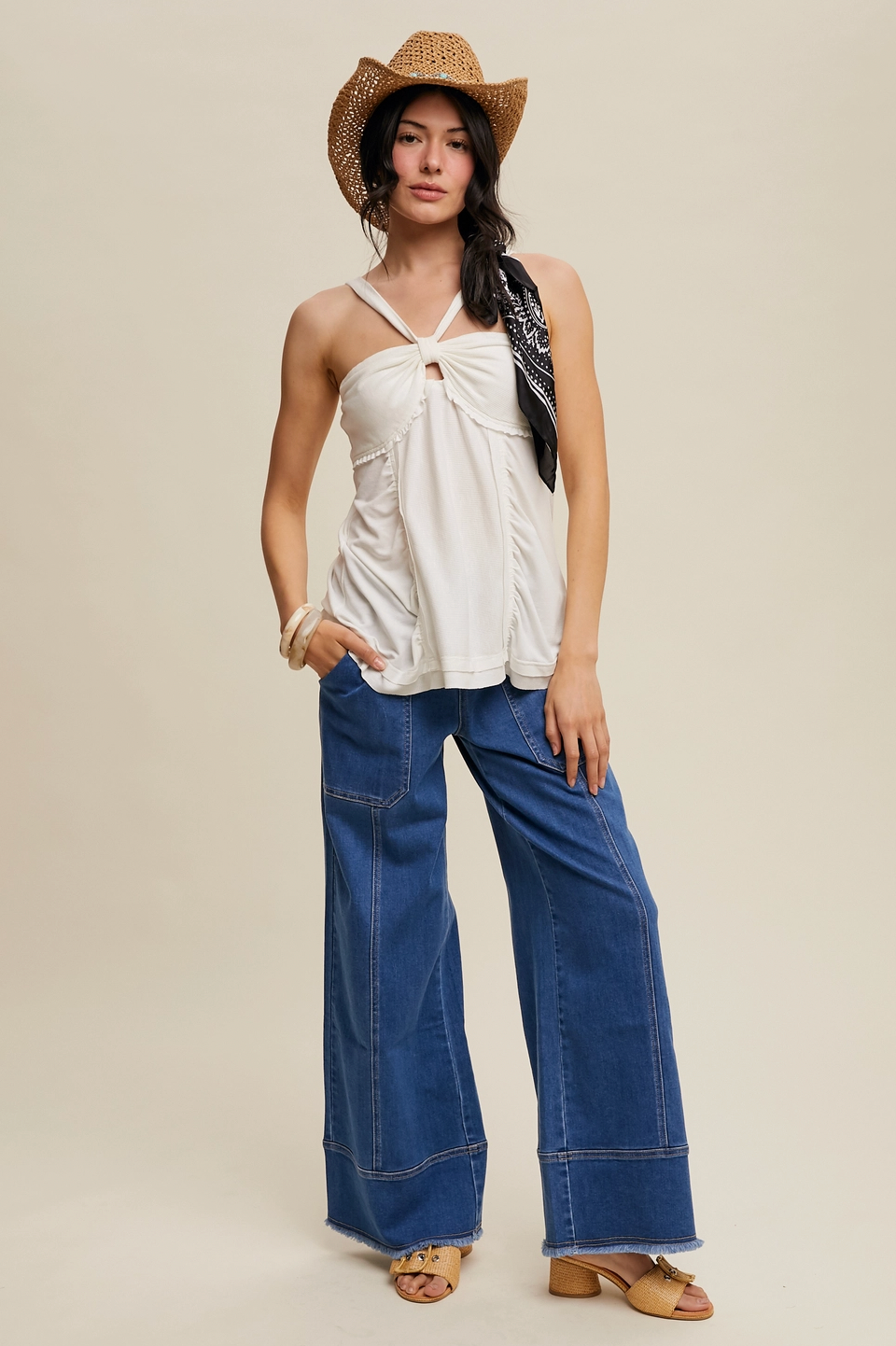 Relaxed Wide-Leg Denim Pants