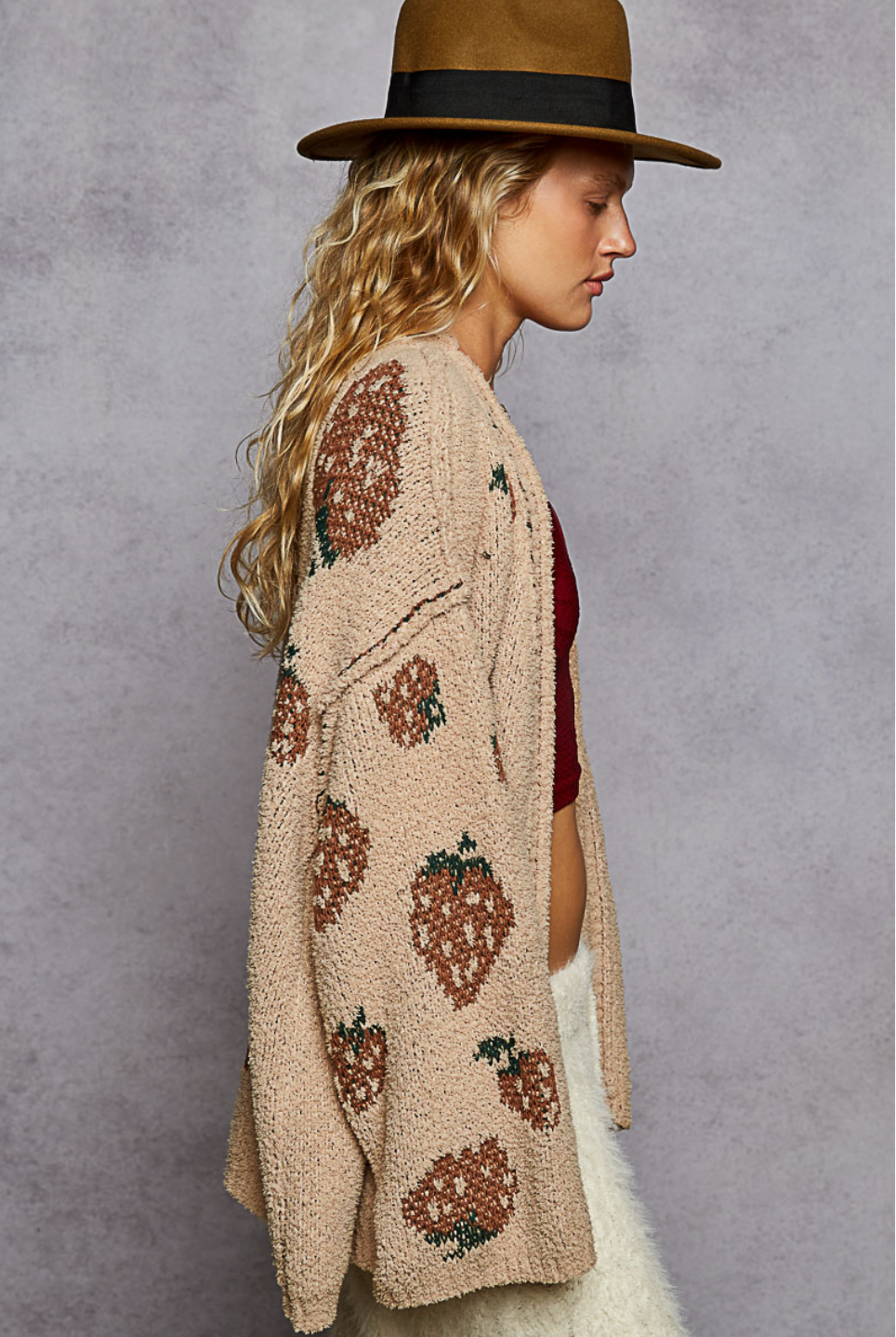 Long Sleeve Fruit Berber Cardigan