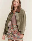 Mineral Washed Corduroy Button Jacket