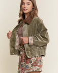 Mineral Washed Corduroy Button Jacket