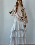 Knit Sweater Cherry Print