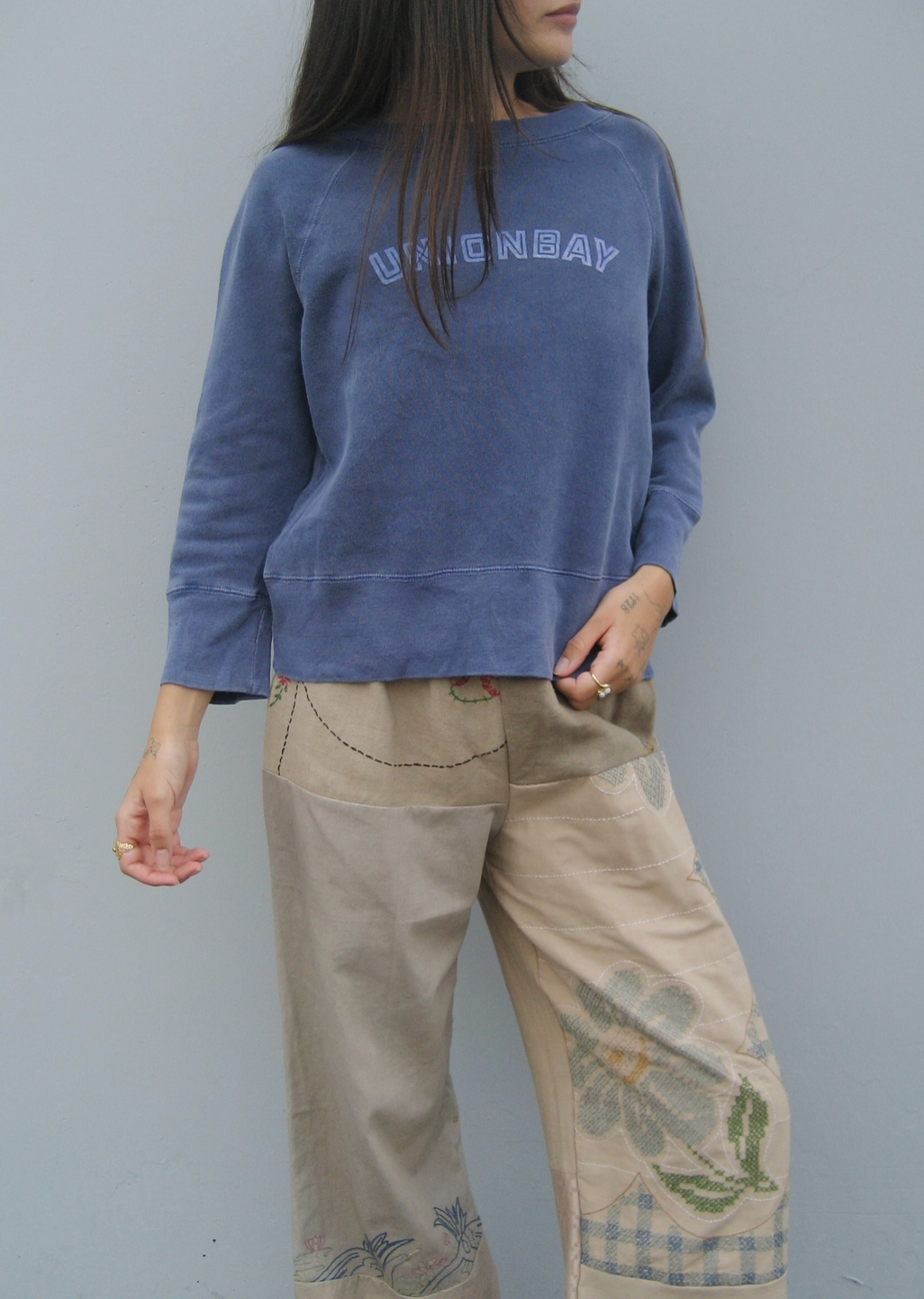 Embroidered Pieced Pant