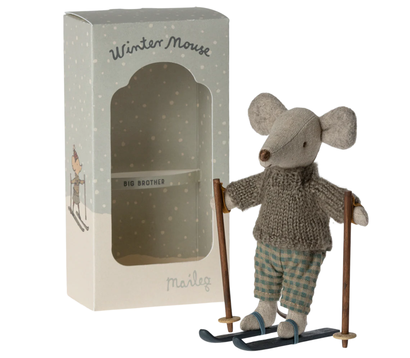 Winter Mouse with Ski Set, Big Brother Maileg