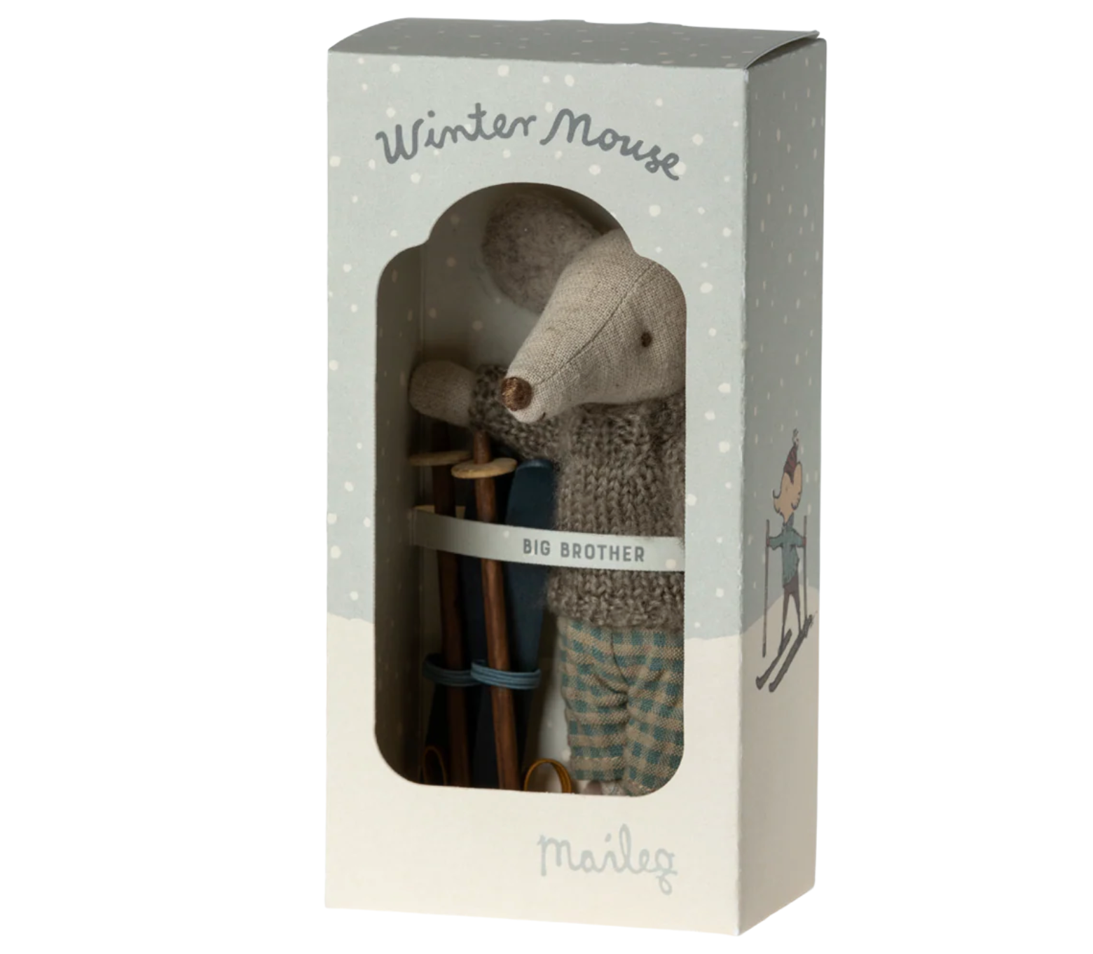 Winter Mouse with Ski Set, Big Brother Maileg