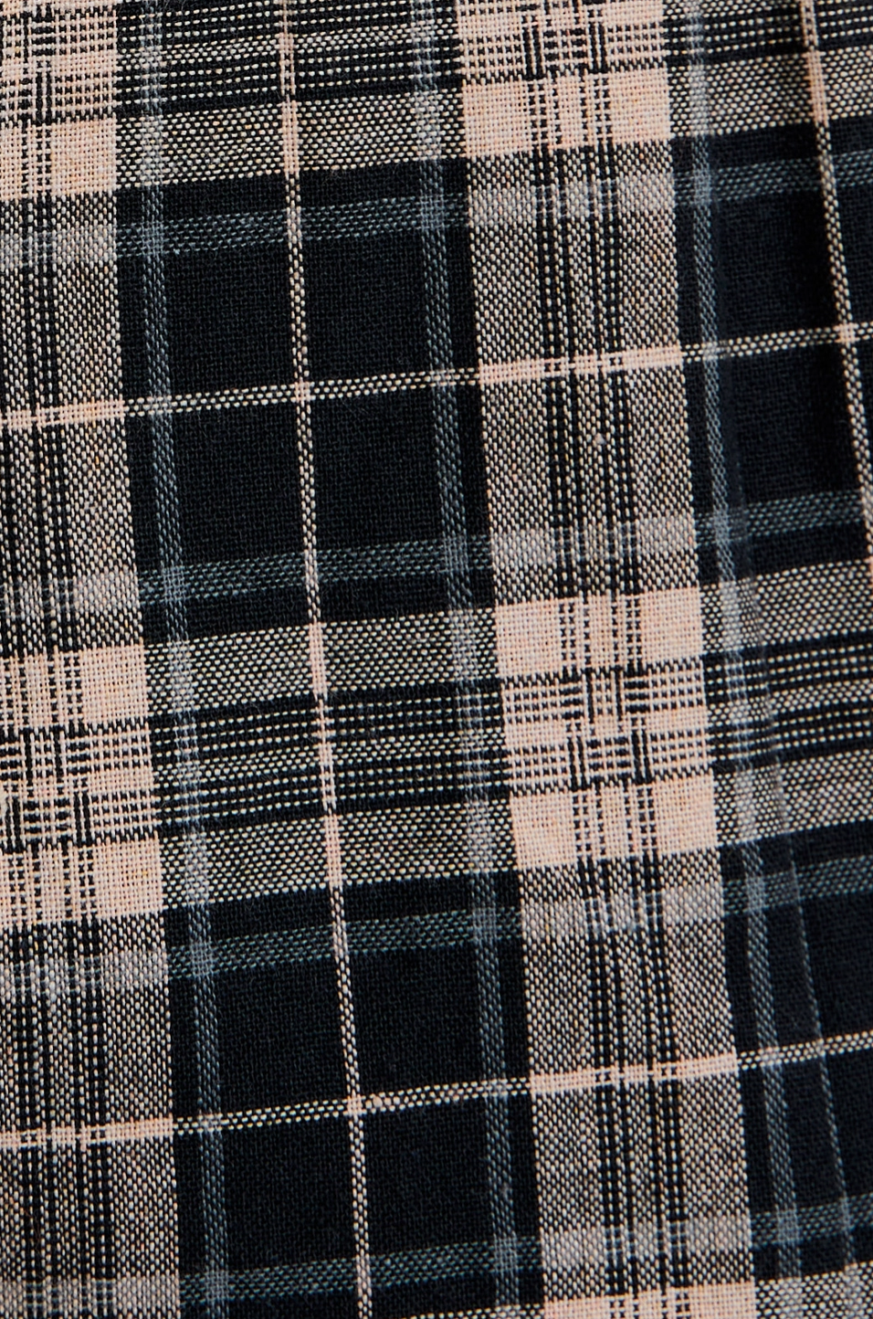 Round Neck Plaid Flannel Romper with Side Pocket