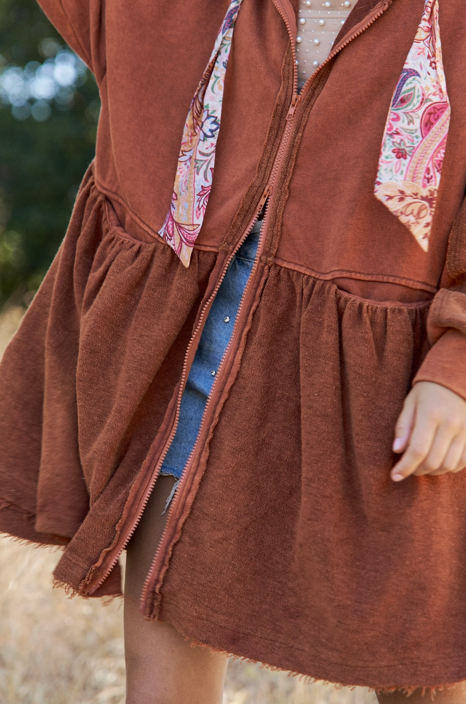 Mineral Washed Slouchy Lounge Zip Up Jacket + Plus Size