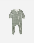 Bamboo Zip Footie || Forest Check, Quincy Mae