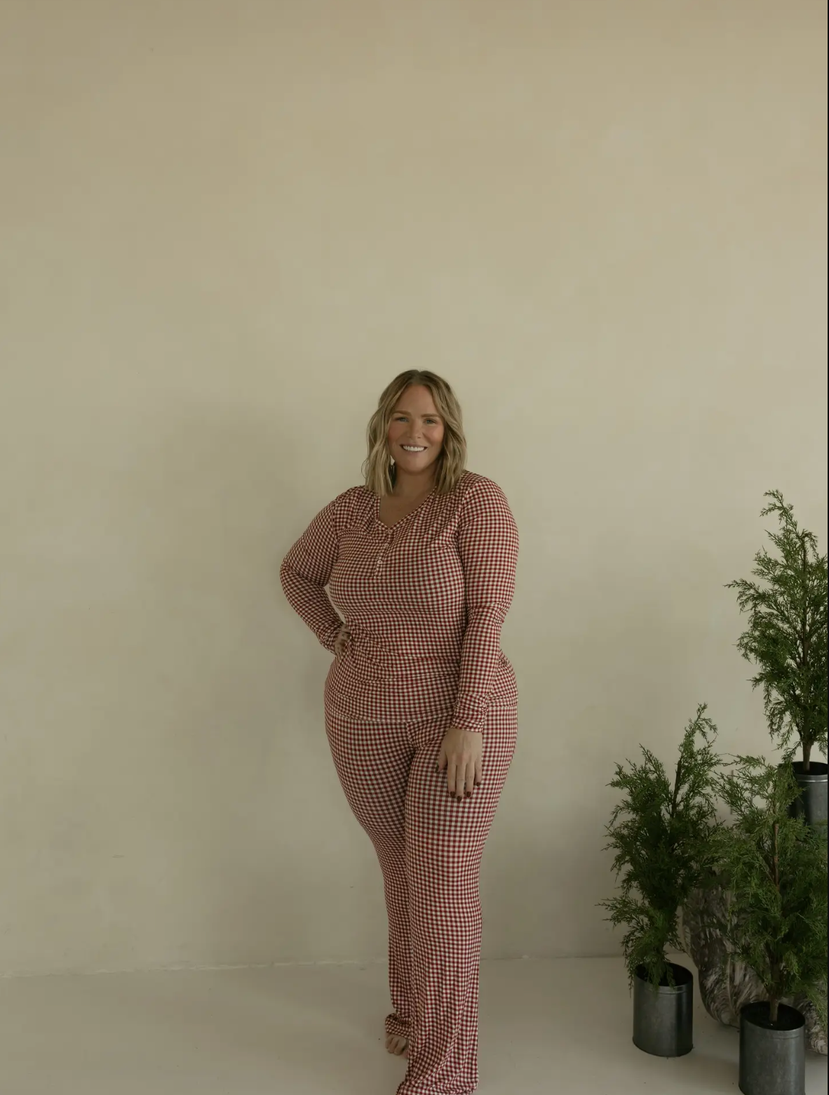 Women&#39;s Bamboo Pajamas | Red Gingham