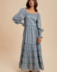 Cotton Floral Lace Trim Maxi Dress