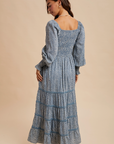 Cotton Floral Lace Trim Maxi Dress