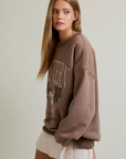 Cowboy Embroidered Sweatshirt - Brown