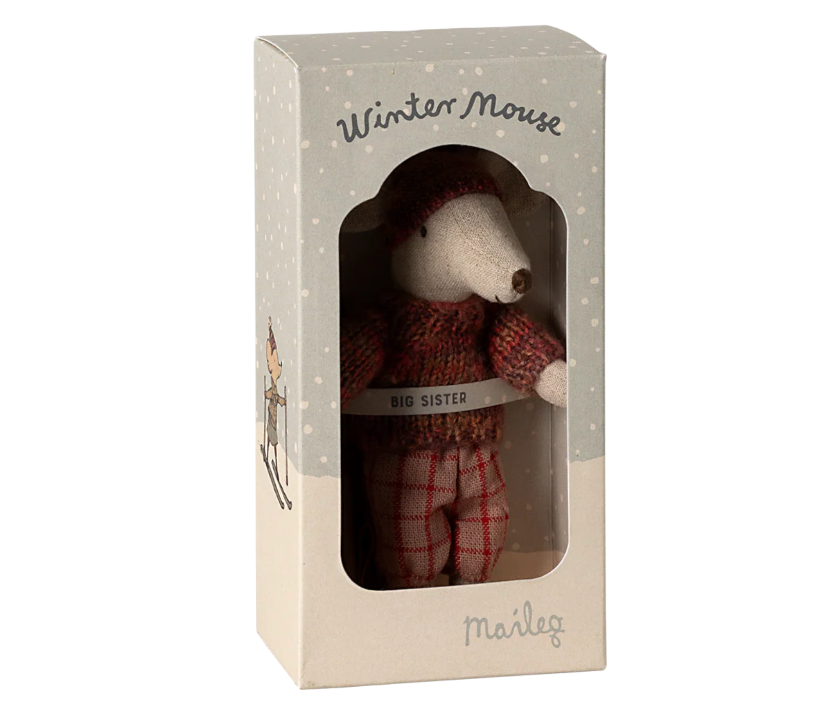Winter mouse with ski set, Big sister - Rose