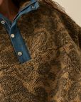 Paisley Sherpa Fleece Half-Zip Pullover Jacket