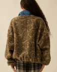 Paisley Sherpa Fleece Half-Zip Pullover Jacket
