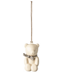 Metal ornament, Teddy bear - Off white/Blue