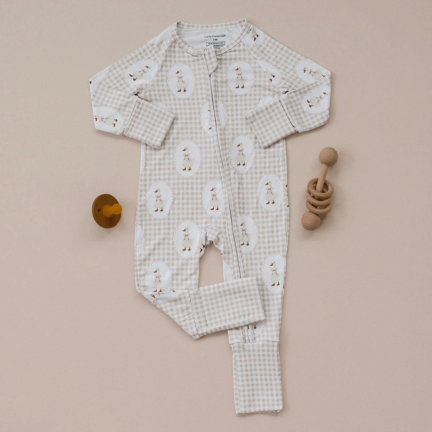Bamboo Zip Romper | Gingham &amp; Goose
