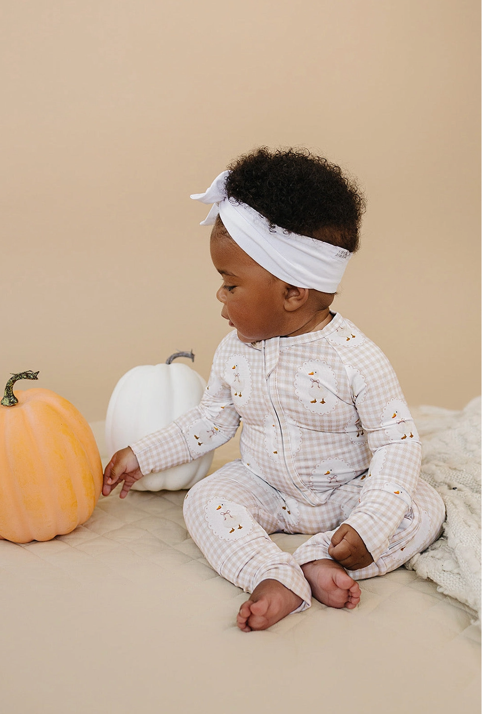 Bamboo Zip Romper | Gingham &amp; Goose