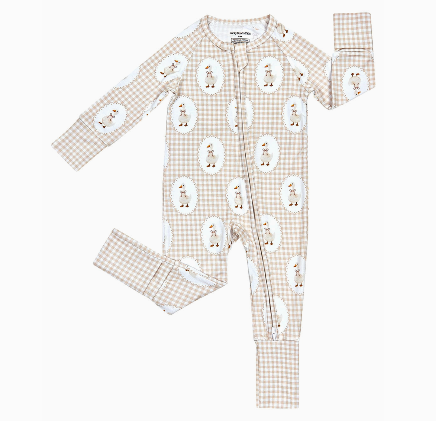Bamboo Zip Romper | Gingham &amp; Goose