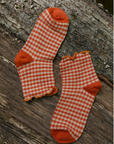 Peach Gingham Socks
