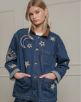 Celestial Embroidered Denim Jacket