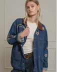 Celestial Embroidered Denim Jacket