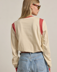 87 Embroidered Varsity Long Sleeve Top