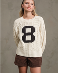 Cable Knit Varsity Sweater
