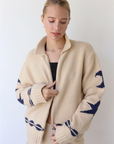 Cozy Pattern Zip Sweater Jacket