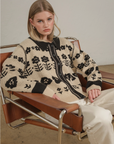 Floral Jacquard Knit Cardigan