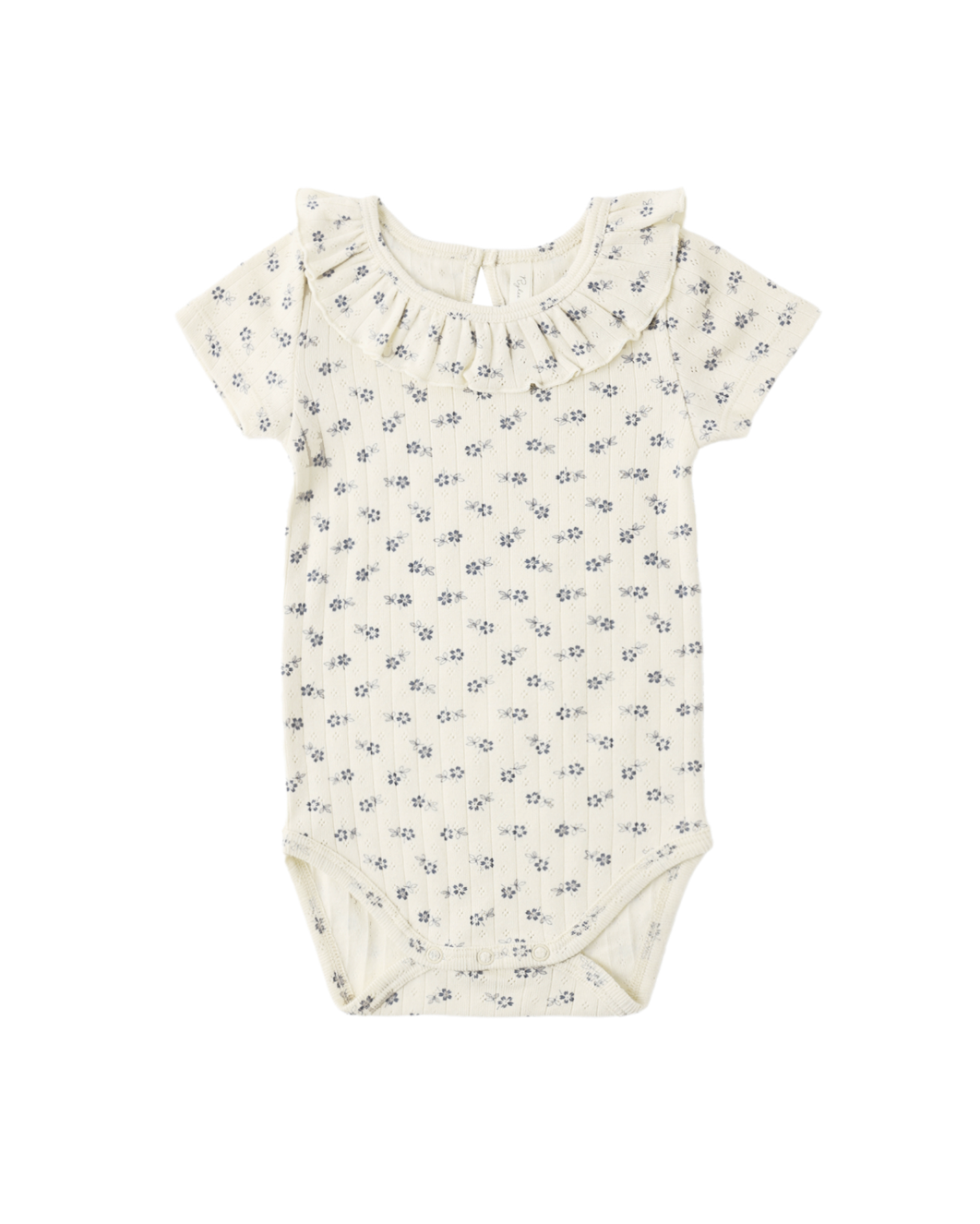 Rylee + Cru - RUFFLE COLLAR BODYSUIT BLUE DITSY