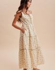 Pre Order Poppy Cotton Floral Lace Up Maxi Dress