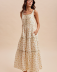 Pre Order Poppy Cotton Floral Lace Up Maxi Dress