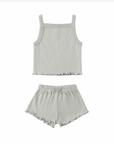 POINTELLE TANK + SHORTIE SET SAGE, Quincy Mae