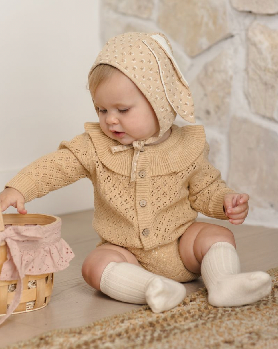 Ruffle Collar Cardigan || Butterscotch, Quincy Mae
