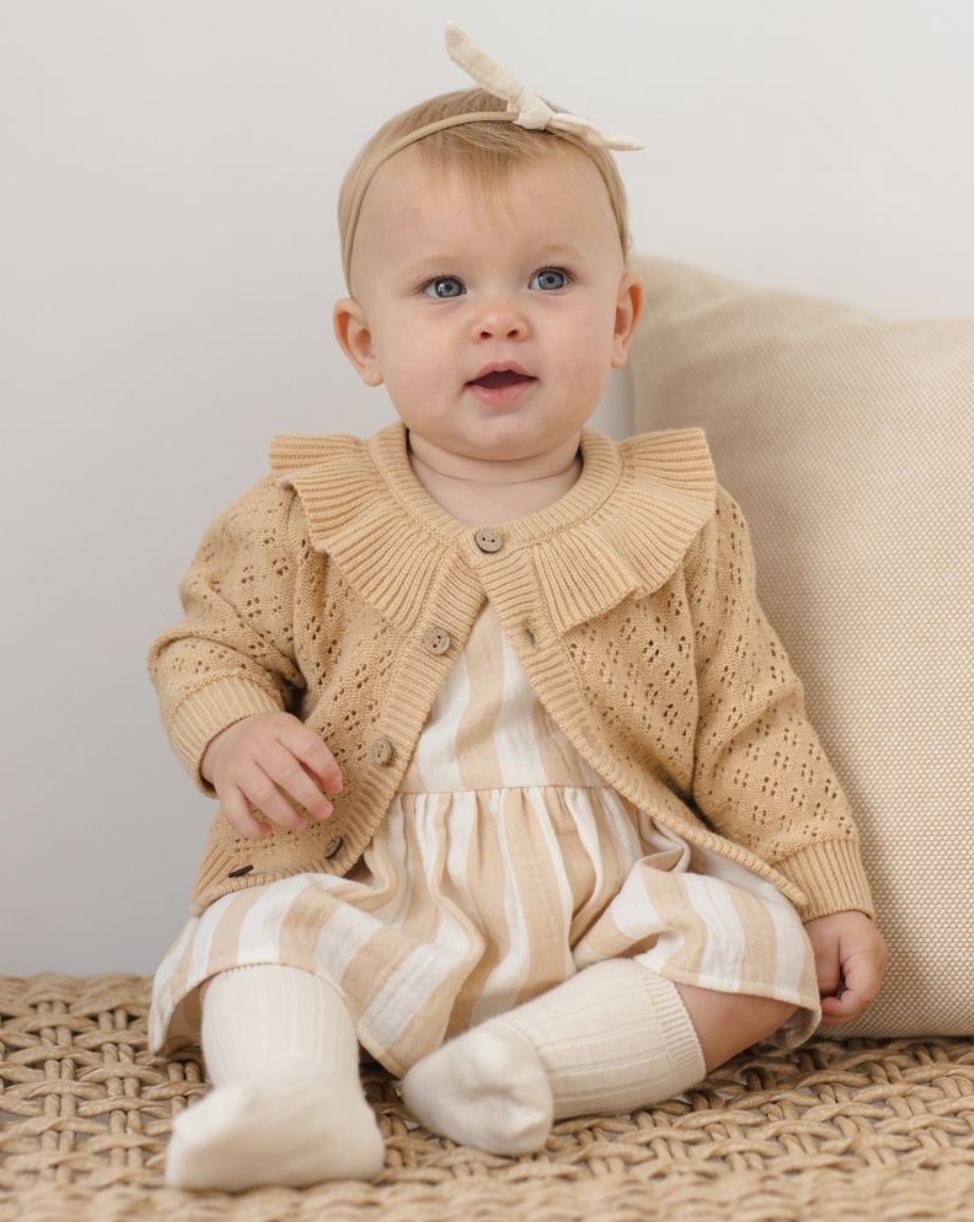 Ruffle Collar Cardigan || Butterscotch, Quincy Mae