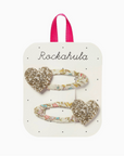 Petal Glitter Heart Clips
