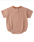RELAXED BUBBLE ROMPER POPPY STRIPE, Quincy Mae