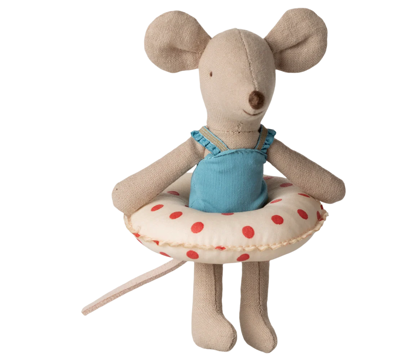 Little sister, Beach mouse with float - Red dots, Maileg