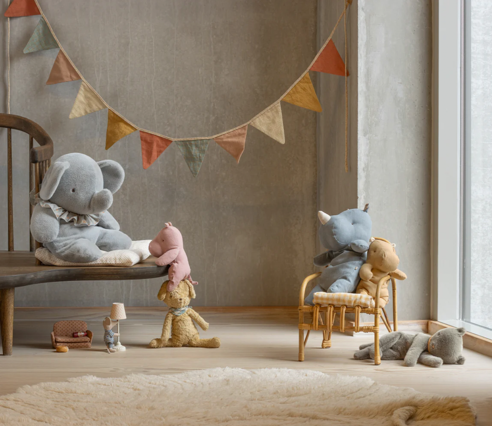 Safari friends, Hippo, Small - Cream yellow Maileg