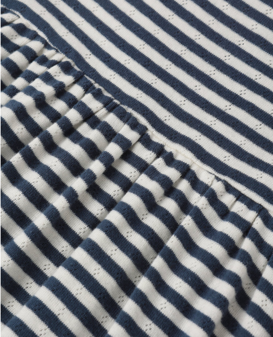 Lea Dress Navy Stripe, Rylee + Cru