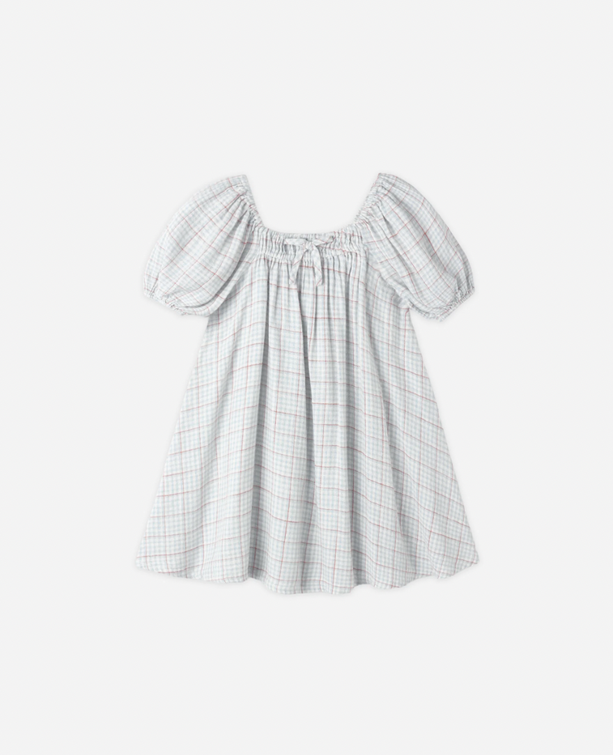 Sabrina Mini Dress Light Blue Plaid, Rylee + Cru