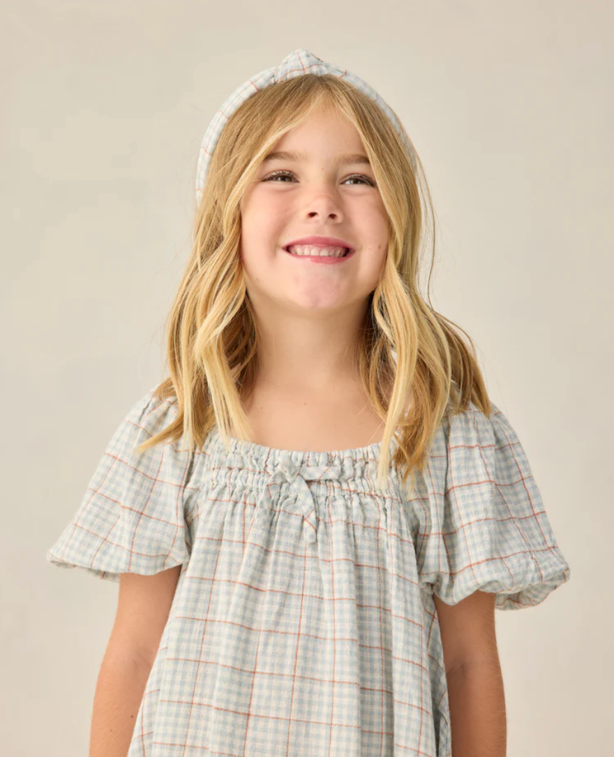 Sabrina Mini Dress Light Blue Plaid, Rylee + Cru