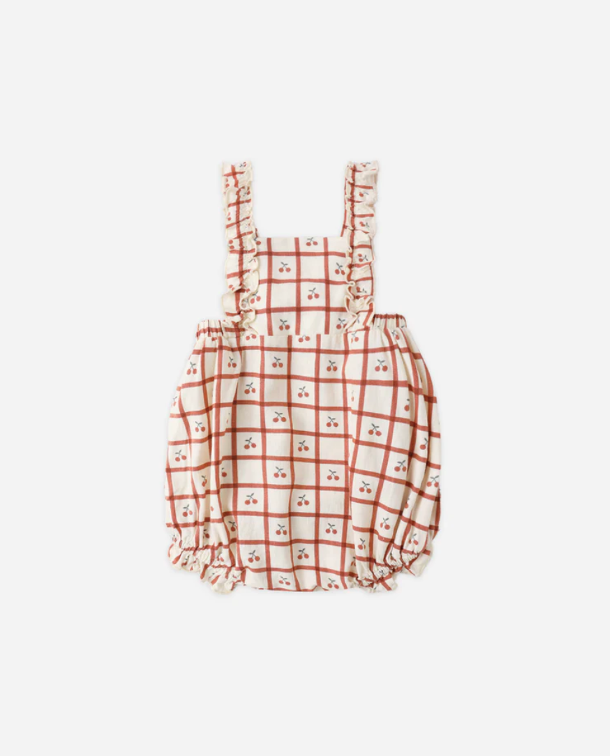 Chiara Romper Cherry Check, Rylee + Cru