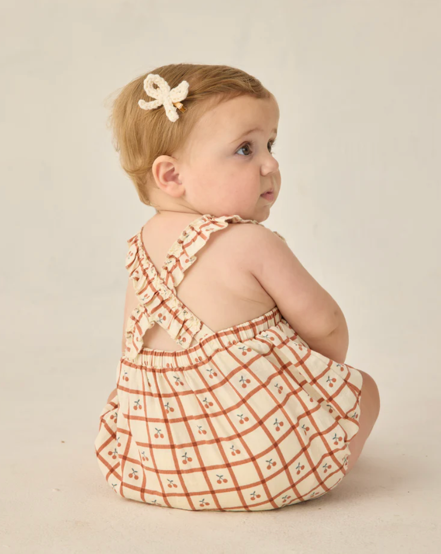 Chiara Romper Cherry Check, Rylee + Cru