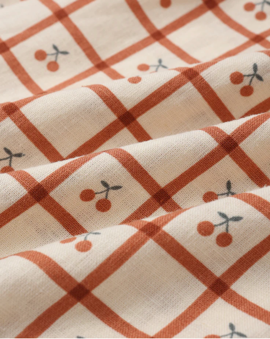 Collared Babydoll Dress Cherry Check, Rylee + Cru